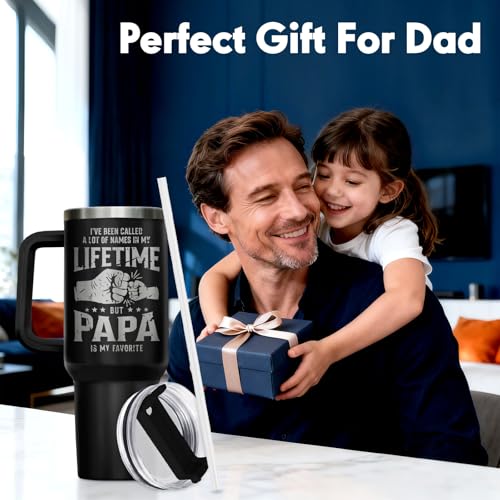 Best Dad Ever American 40 oz Tumbler with Handle