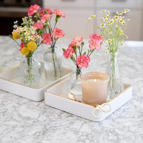 2 Pack White Catch All Trays for Jewelry (2 Count)