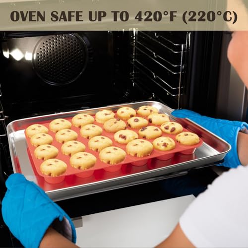 24 Cups Silicone Mini Muffin Pan Set (2 Count)