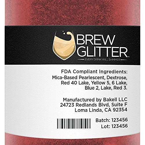 Maroon Red BREW GLITTER Edible Glitter For Drinks