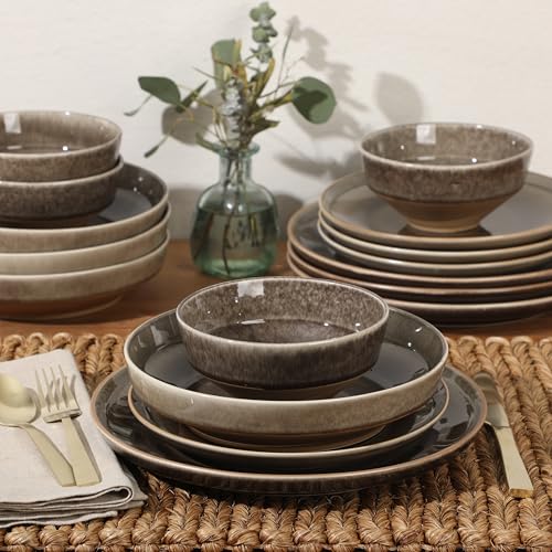 Hailstone 16 Piece Stoneware Reactive Glaze