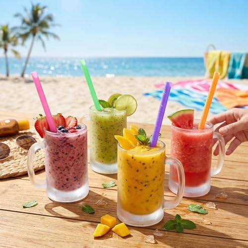 10.3" Jumbo Smoothie & Milkshake Disposable Straws (50 Count)