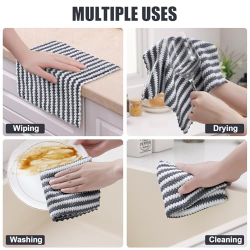 8 Pack Kitchen Towels and Dishcloths Set (8 Count)