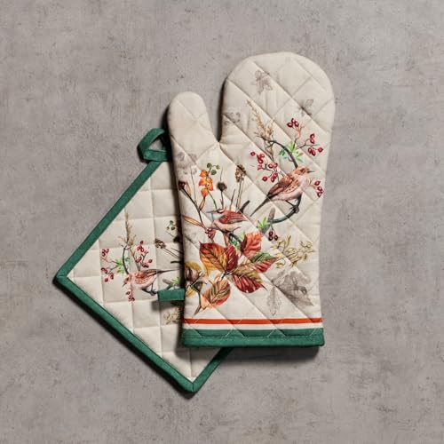 100% Cotton Oven Mitt & Pot Holder Set (2 Count)