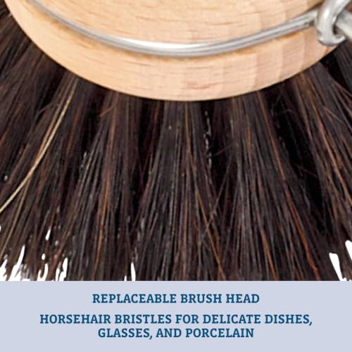 Dish Brush Horsehair Bristles