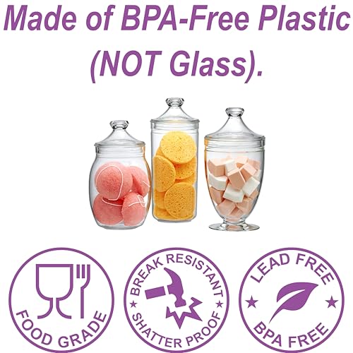 Adore Plastic Apothecary Jars (3 Count)