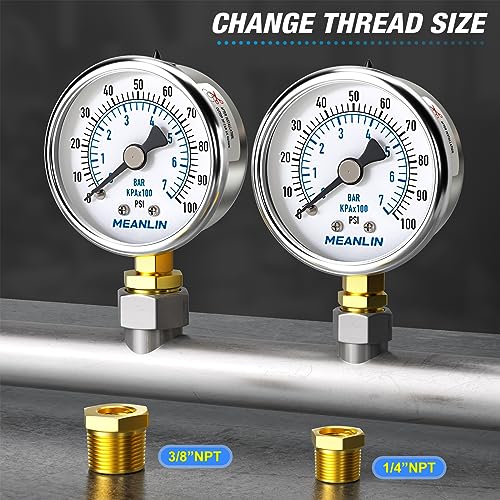 0~100Psi Dry Pressure Gauge Stainless Steel 1