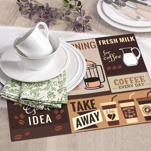 Retro Coffee Pattern Dish Drying Mat