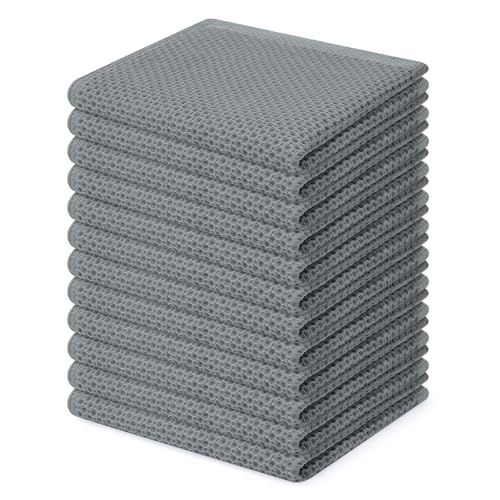 100% Cotton Waffle Weave Kitchen Dish Cloths 12 (12 Count)