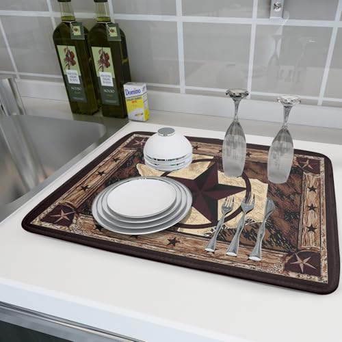 Western Texas Star Dish Drying Mat 18"x24"