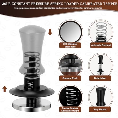 5 Pack Espresso Tamper Set 51mm with Espresso Tamping Station