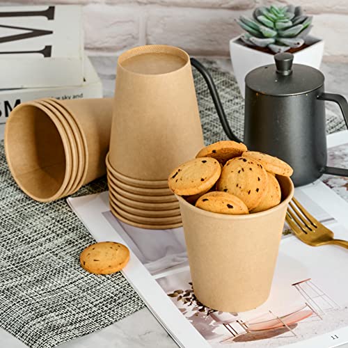 100 Pack 10 oz Kraft Paper Coffee Cups
