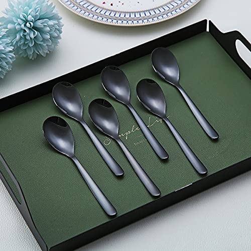 Black Demitasse Espresso Spoons (6 Count)