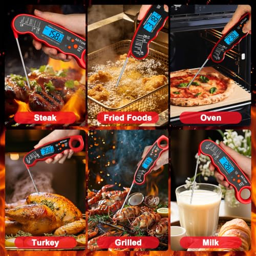 Digital Instant Read Meat Thermometer Kitchen Cooking Food Candy Thermometer for Oil Deep Fry BBQ Grill Smoker Thermometer by AikTryee