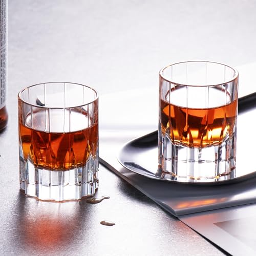 Crystal Whiskey Glasses Set of 2 Handcrafted Old Fashioned Glasses (2 Count)