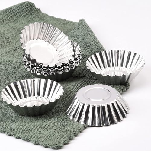 50 Pieces Aluminum Egg Tart Mold Small Tart Pie Tin Mini Cupcake Cake Muffin Cookie Mold Baking Cups (50 Count)