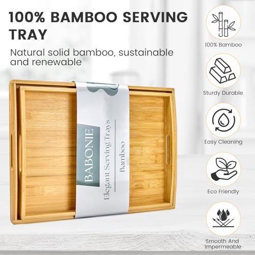 Bamboo Serving Tray Set of 2 (2 Count)