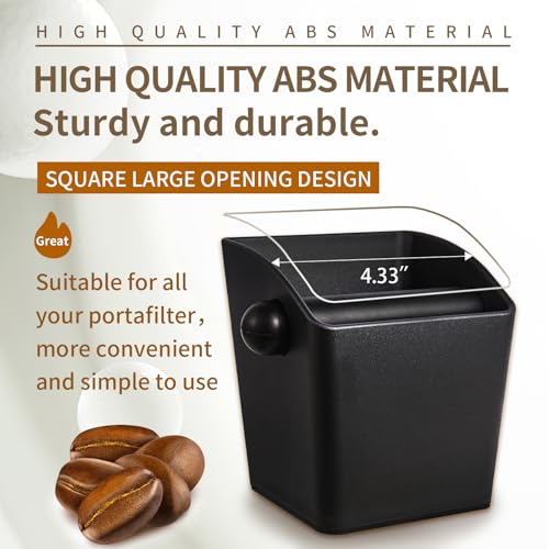 Knock Box Square High Sidewall Design Espresso Knock Box Shock