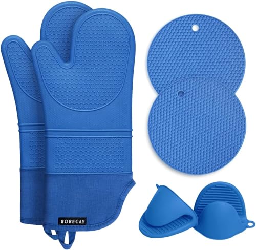 Silicone Oven Mitts and Pot Holders Sets