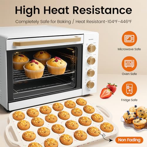 Silicone Muffin Pans With Metal Reinforced Frame (2 Count)