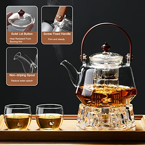 40oz Glass Teapot with Anti