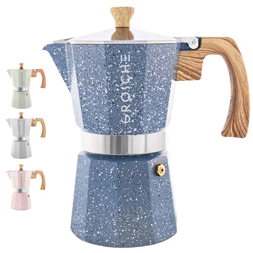 Milano Stovetop Espresso Maker Moka Pot 6 espresso Cup 9.3oz Indigo