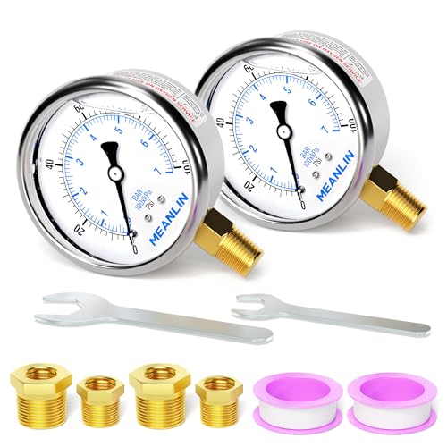 0~100Psi Stainless Steel 1 (2 Count)