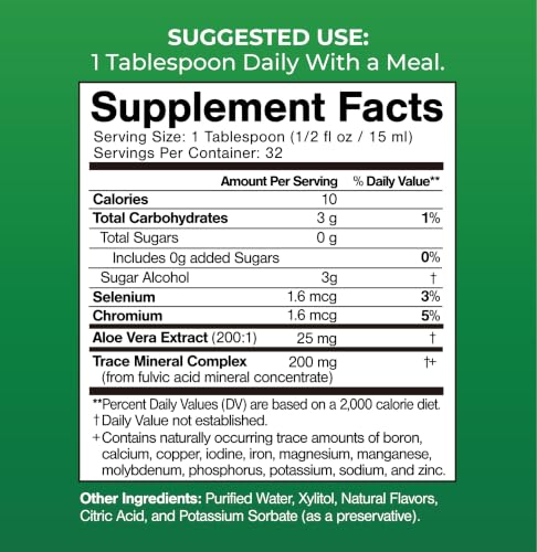 Premium Ionized Plant Based Trace Minerals Liquid Formula (16 Fl Oz)