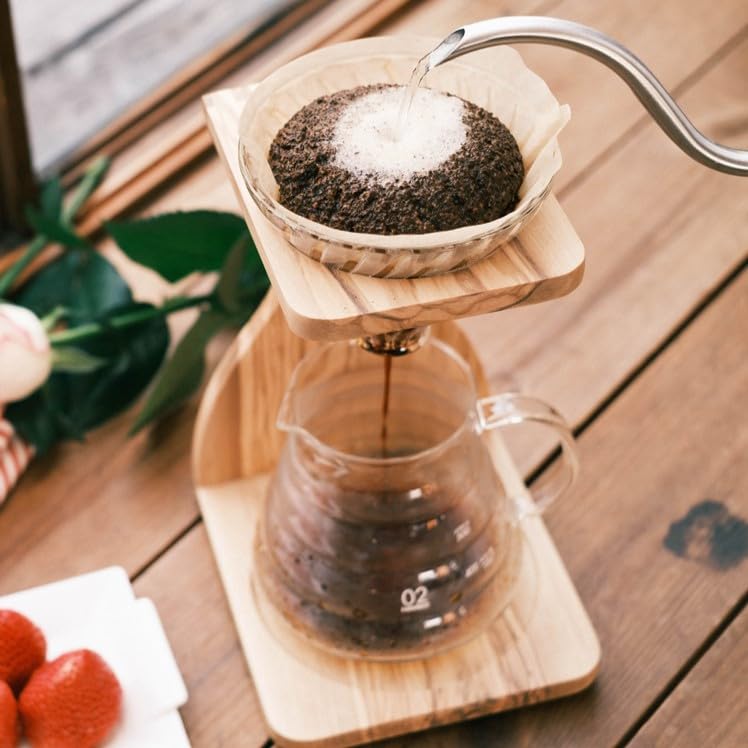 V60 Olive Wood Pour Over Stand Set (100 Count)