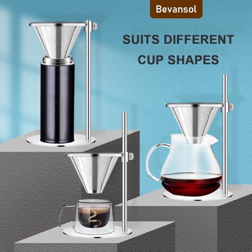 Adjustable Stainless Steel Coffee Dripper Stand for Pour Over Brewing