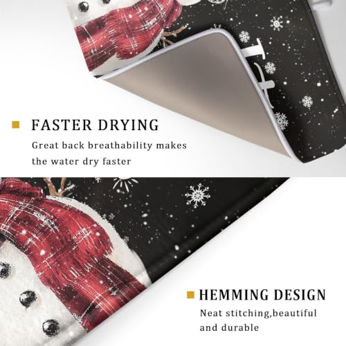 Winter Snowflakes Dish Drying Mat for Kitchen Counter