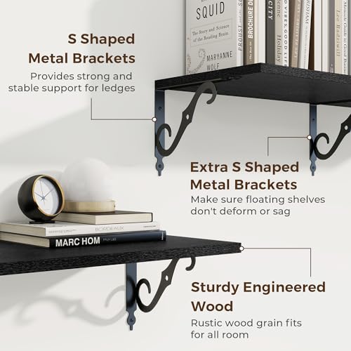 12 Inch Deep Floating Shelves for Wall (2 Count)