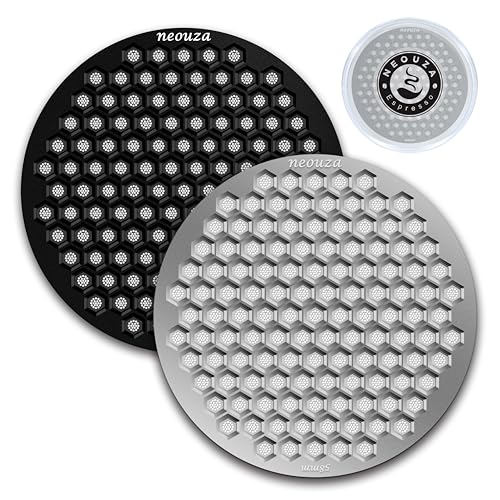 V4 Espresso Puck Screen 0.8mm Thickness Honeycomb Mesh Double Layer Black Protective Coating for Coffee Portafilter Basket