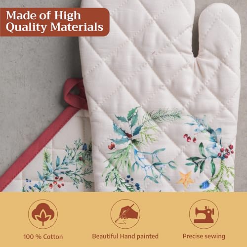 100% Cotton Oven Mitt & Pot Holder Set