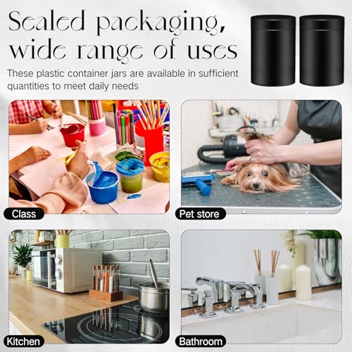 4 Pcs Plastic Jars Wide Mouth with Lids (4 Count)