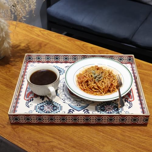 Rectangle Plastic Serving Tray with Handles