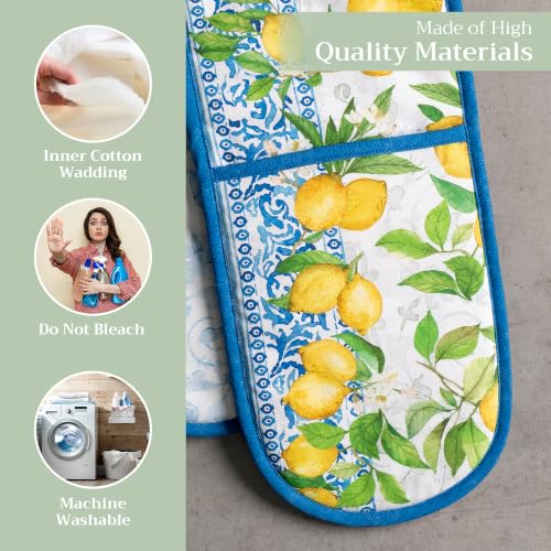Double Oven Mitts 100% Cotton Double Oven Glove