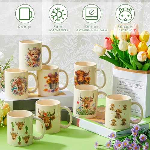8 Pcs Ceramic Coffee Mugs 12 Oz Handle (8 Count)