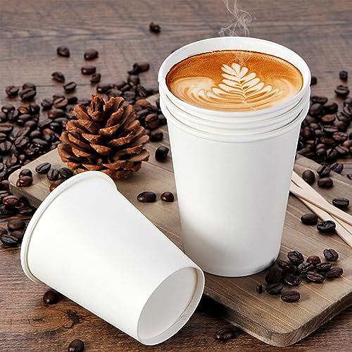 Disposable White Paper Coffee Cups (210 Count)