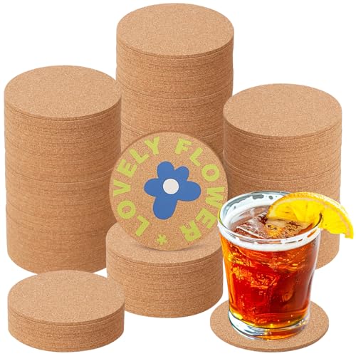 150 Pieces 4 Inch Cork Coasters for Drinks (150 Count)