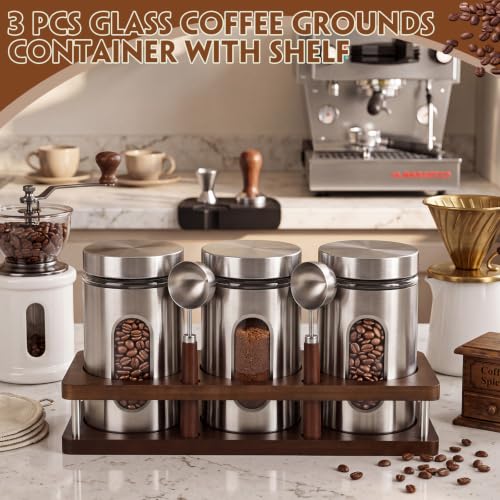 Coffee Ground Containers with Shelf (3 Count)