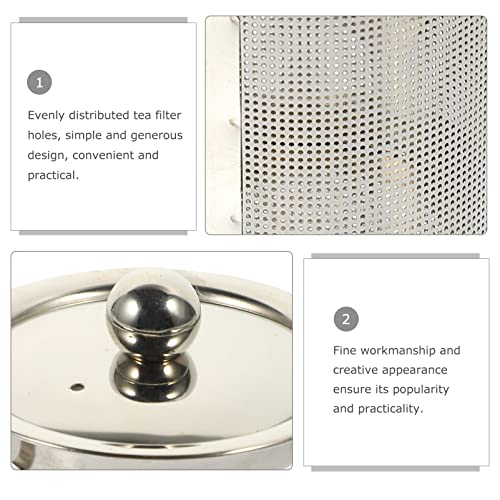 Stainless Steel Tea Strainer Insert with Fine Mesh Filter and Lid Replacement Tea Infuser for Teapot Accessories Compact 3.00X2.44 Inch Suitable for Home Rooms and Restaurants