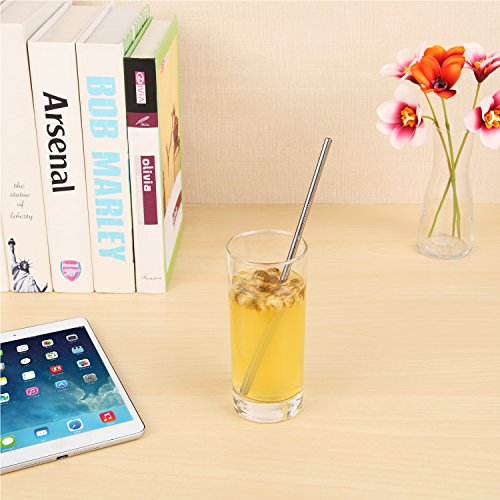 wholesale 25 Piece Set Stainless Steel Straws Long 8.5 Inch Drinking Metal Straws Reusable Drinking Straws for 20 OZ