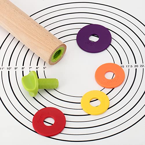 Rolling Pin with Thickness Rings (2 Count)