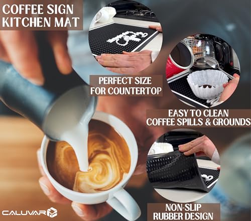 Life Begins After Coffee Silicone Bar Mat 18x12 in