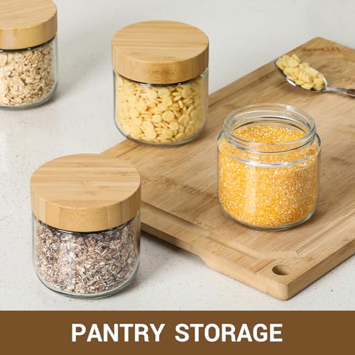 4 pack 8oz Glass jars with Airtight Lids