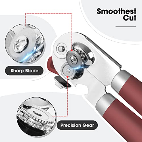 Heavy Duty Hand Can Opener Manual with Magnet Lid Remover