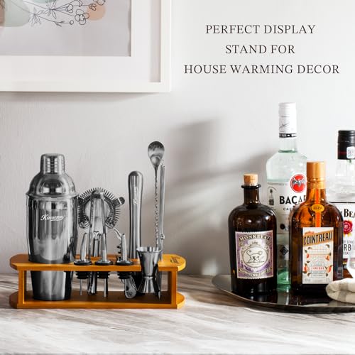 Cocktail Shaker Set Bartender Kit with Stand (15 Count)