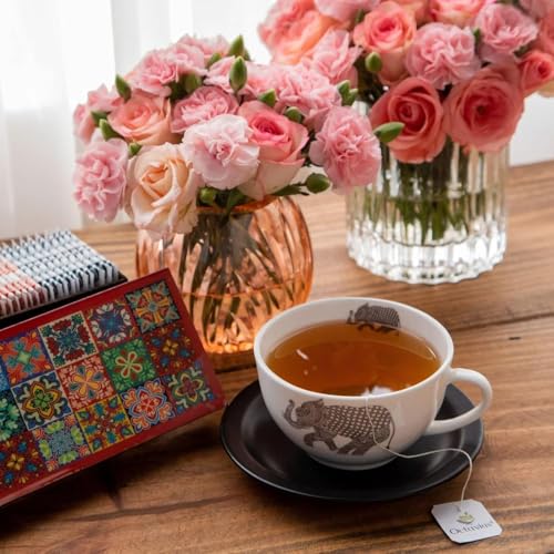Assorted Tea Variety Pack in Tile Motif Design Wooden Box (60 Count)