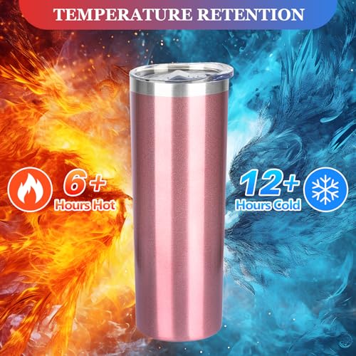 20 oz Skinny Tumblers with Lid and Straw (4 Count)